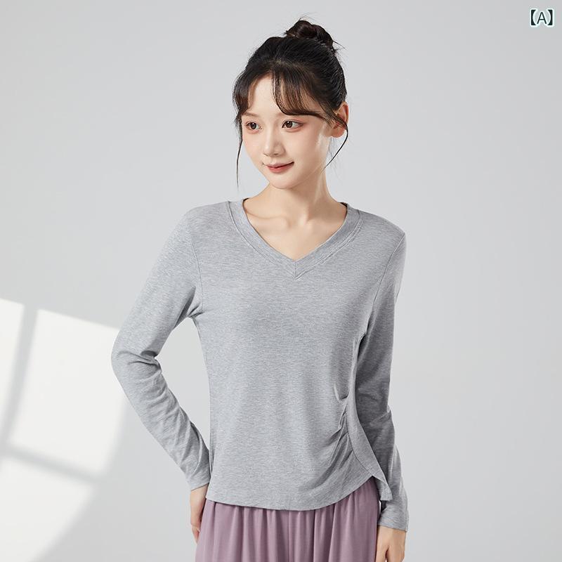・カテゴリ: ダンス服・柄: 無地・対象性別: 女性・対象年齢: 成人・主な素材: 綿92%・裏地: 綿92%・ネックライン: Vネック・袖丈: 長袖・サイズ展開: S、M、L、XL、XXL、XXXL・カラー展開: グレー、紫、灰緑、灰青、黒
