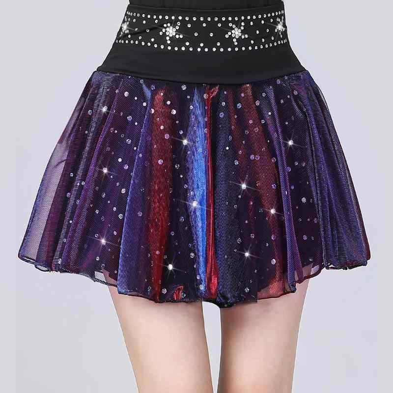 Tops - ラテンダンス スカート レディース 短め 幻彩 烫钻 ステップ ジャンプ チャチャ 吉特バ ステージ衣装 接触冷感 再生繊維 ポリエステル 女性用 国標準ダンス 広場舞 成人用 キラキラ 光沢 伸縮性 華やか ピンク系 イリュージョン