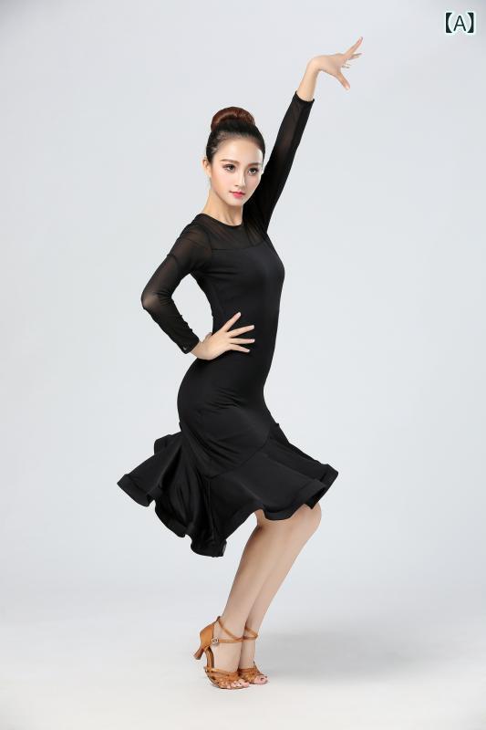 ・カテゴリ: ダンス服・柄: 無地・対象: 女性・用途: ラテン舞・対象年齢: 成人・主な素材: 再生繊維・素材組成: スパンデックス95%・裏地素材: スパンデックス75%・カラー展開: ブラック、レッド・袖丈: 半袖、中袖、長袖・サイズ展開: S,M,L,XL,XXL,XXXL