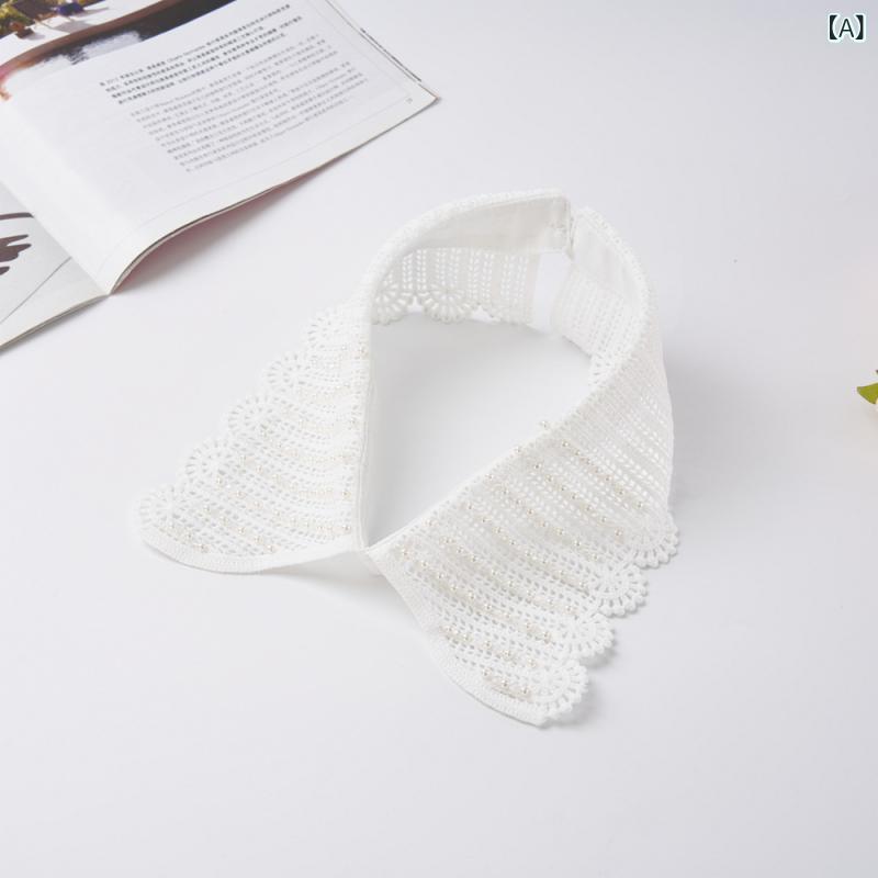 ・領周囲: 43cm・カラー展開: 乳白色、漂白色、黒、白色・幅: 5-15cm・裏地素材: ポリエステル・スタイル: クラシック・エレガント、ファッション・フォワード、レジャー、可愛い、ミニマリスト・領型: 方領、小尖領、大尖領、二重領、シャツ領、フェイク領、シンプル領、装飾領、職業シャツ領、服装領、万能領