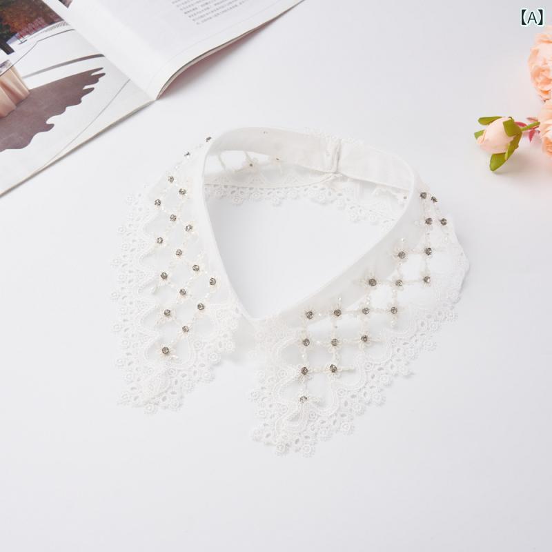 レディース 偽領 花柄刺繍 ビーズ装飾 切り替え 花辺 トップス アウター クラシッ...