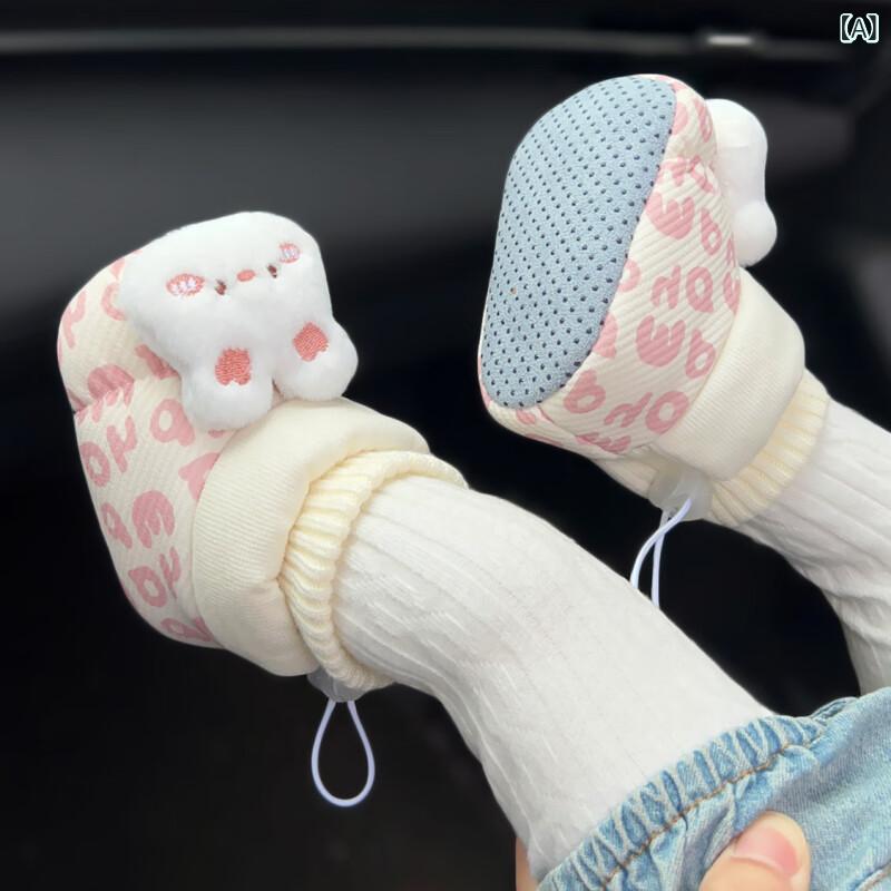 Shoes - ベビーシューズ 靴下一体 冬用 男女兼用 0-1歳 新生児 加厚 保暖 綿素材 防滑 歩行練習 かわいい ピンク グリーン ブラウン ネイビー 接触冷感 柔らか 暖か 通年 室内履き アウトドア 伸縮性 軽量