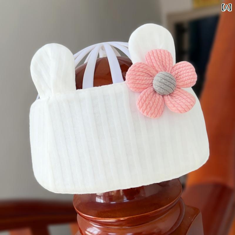 ・カテゴリ: 空頂帽・スタイル: かわいい・柄: 花柄・カラー展開: ホワイト×ピンク、ピンク×ピンク、ホワイト×レッド、ピンク×レッド、ホワイト×イエロー、ピンク×イエロー・サイズ展開: S (0-6ヶ月)、M (6-18ヶ月)・主な素材: 綿96%以上・帽檐: 無檐・帽頂: 無頂