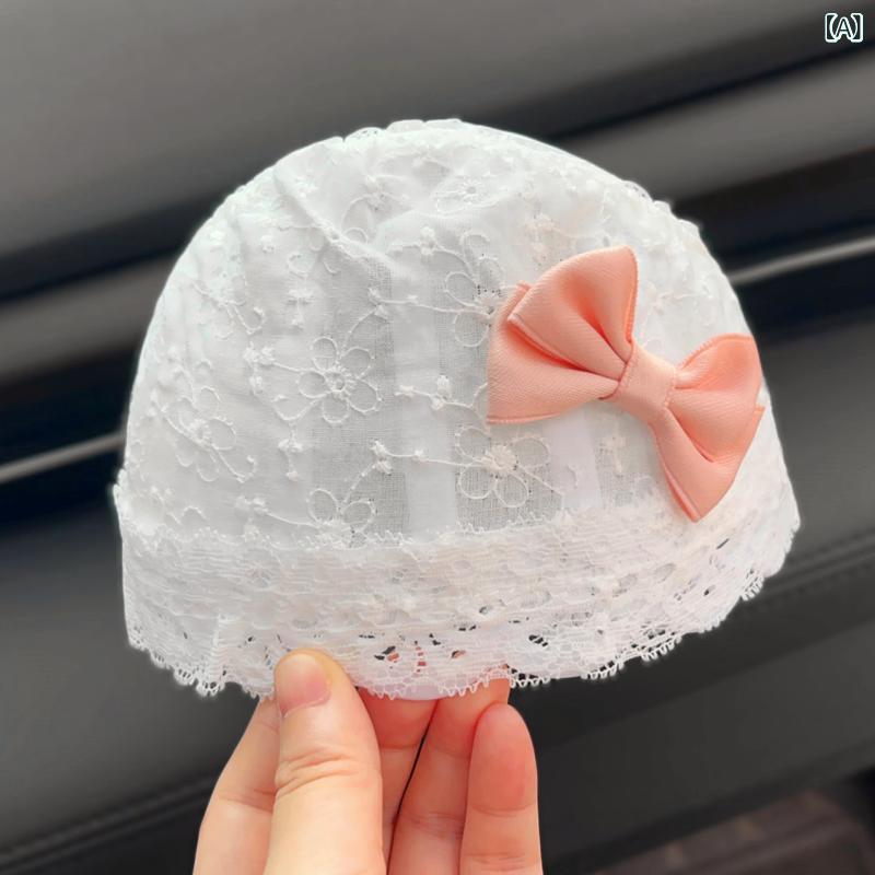 ベビー 帽子 女の子 夏用 薄手 胎帽 新生児 綿素材 接触冷感 かわいい 無檐 空頂 ...