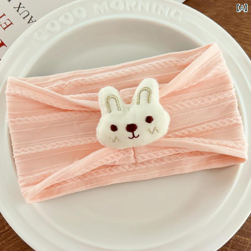 ベビー 帽子 発飾り 男女赤ちゃん用 かわいい うさぎ 耳付き 頭頂開き 柔らかい 布地 ピンク イエロー レッド 春 空頂 頭帯