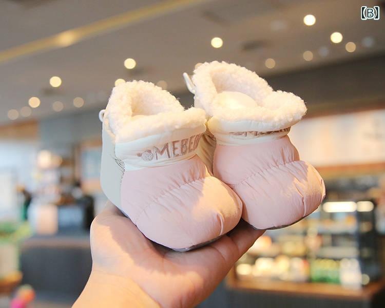 narukiのベビーシューズ 男女兼用 0-1歳 秋冬 加厚保暖 防滑 軟底 綿布 歩行練習用 緑 藍 ピンク 黄 伸縮性 通年｜アングル2