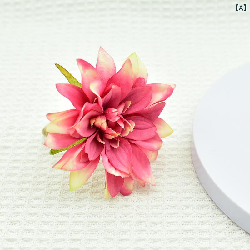 花飾り ナプキンリング リアル 天竺 造花 ヘア 花輪 クラフト 手作り風 インテリア ウェディング 装飾 テーブル 色釉…