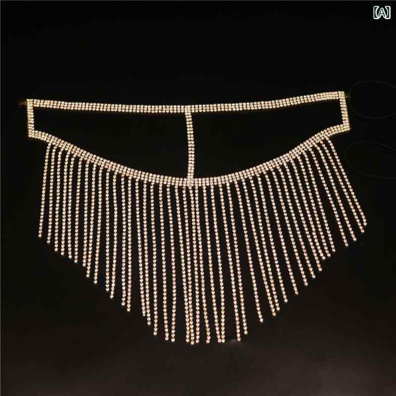 Necklaces, Braclets - マスク ユニセックス 頭戴式 飾り ゴールド シルバー 水晶 ジルコニア 流蘇 個性 通年 結婚式 パーティー ナイトクラブ 装飾 アクセサリー 高級感 キラキラ フェス 仮装