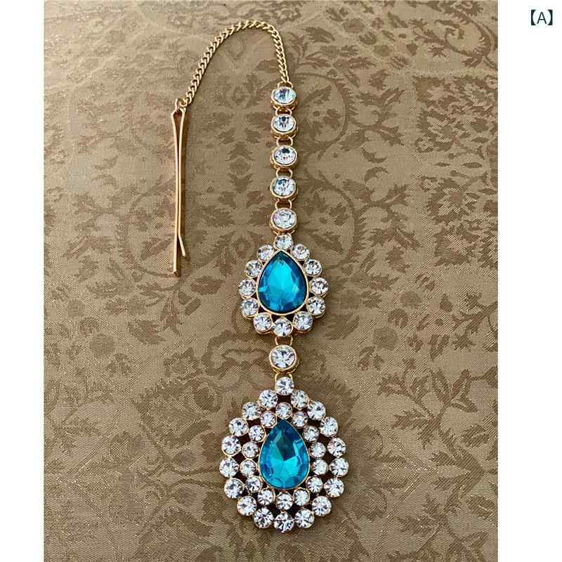 Necklaces, Braclets - ヘアアクセサリー 女性用 水滴額飾 水滴 額間ジュエリー 水钻 ラインストーン チェーン 鎖 ヘッドチェーン 額飾 ボヘミアン 波西米亞 気質 エレガント ファッション 個性 夏 銀メッキ ゴールドメッキ シンプル 幾何学 ライン 2022サマー