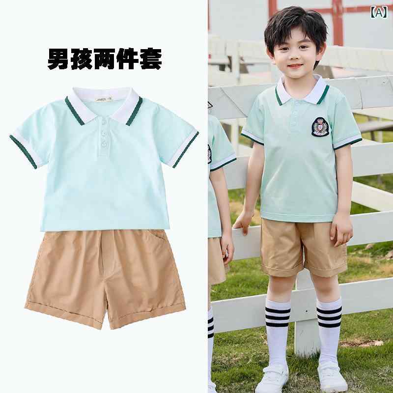 ・カテゴリ: 校服、通学服・スタイル: スクール風・対象年齢: 8歳以上、140cm以上・対象性別: 男女兼用・開閉仕様: プルオーバー・デザイン特徴: スポーツ、動きやすい・生地加工: ソフト加工・主な素材: 綿 93%・安全基準: B類・フード: フードなし・セット内容: 男の子・女の子：2点セット、半袖＋スカート・カラー展開: 男の子モデル、女の子モデル・対応身長: 90cm、100cm、110cm、120cm、130cm、140cm、150cm、160cm、170cm、180cm