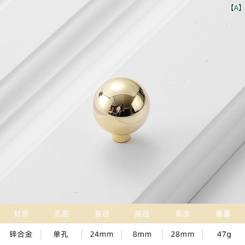 キャビネット ハンドル キッチン クローゼット 引き手 靴箱 扉用 丸型 ドロワー 単孔 ノブ キッチンキャビネット用 ワードローブ用 シューズラック用 モダン シンプル デザイン 亜鉛合金 電気メッキ加工 ゴールド グレー ブラック パールグレー マッ