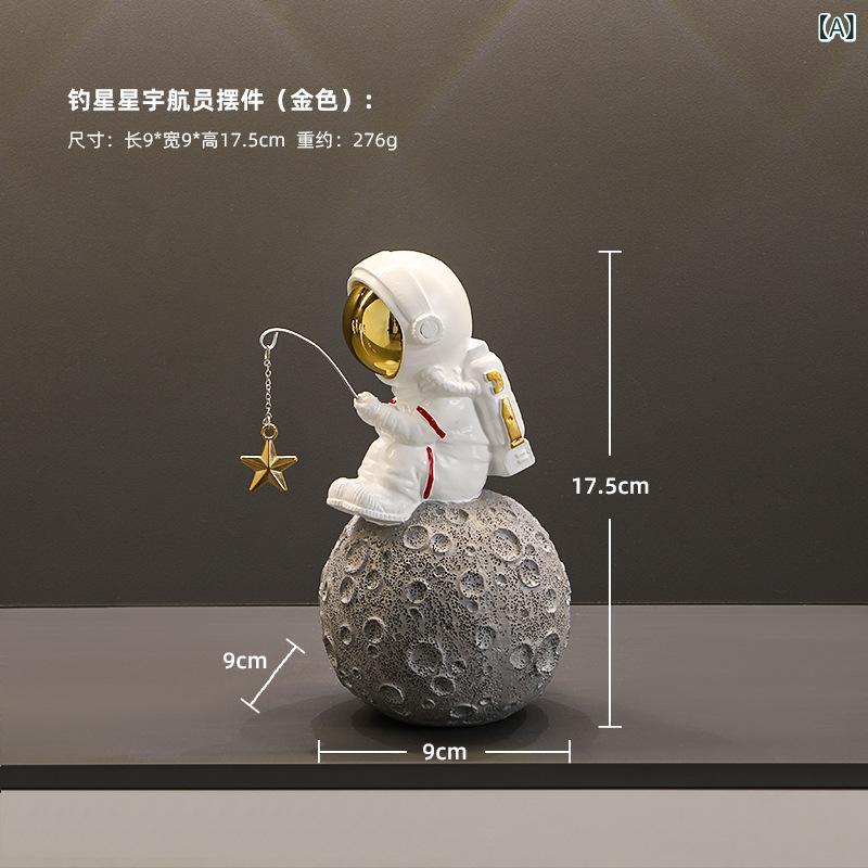・カテゴリ: 樹脂工芸品・素材: 樹脂、プラスチック・カラー展開: 釣り星宇宙飛行士（ゴールド）、釣り星宇宙飛行士（シルバー）、スケートボード宇宙飛行士（ゴールド）、スケートボード宇宙飛行士（シルバー）、バスケットボール宇宙飛行士（ゴールド）、バスケットボール宇宙飛行士（シルバー）・スタイル: 現代的、シンプル・適用イベント: クリスマス、バレンタインデー、元旦、こどもの日
