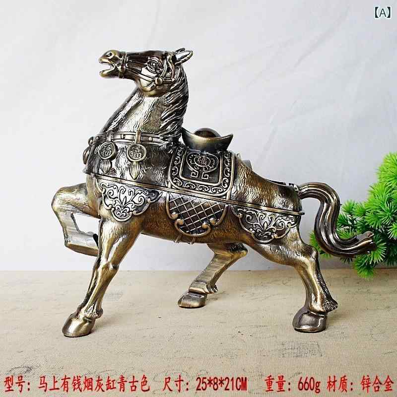 China Ornaments - アッシュトレイ 金属製 合金 古銅色 赤銅色 建築デザイン クラシカル インテリア デスクトップ ホームオフィス 装飾品