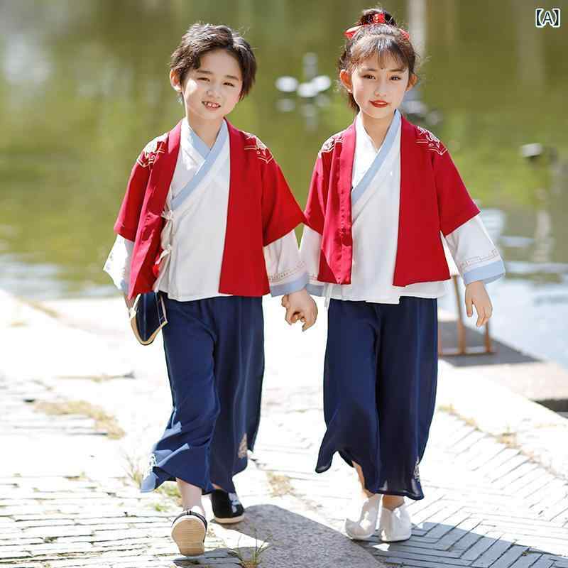 ・カテゴリ: 子供用唐装・民族衣装・スタイル: チャイナ風・柄: 無地・デザイン特徴: セットアップ、キャラクター、カワイイ、カーディガン・主な素材: 綿 70%・生地の厚さ: 普通・カラー展開: レッド・サイズ展開: 90cm、100cm、110cm、120cm、130cm、140cm、150cm、160cm・対象年齢: 中大型児童（8歳以上、身長140cm以上）