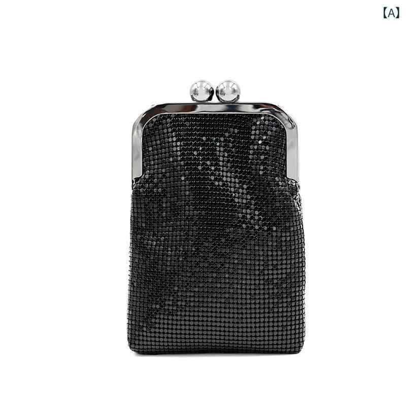 クラッチバッグ メンズ レディース アルミパーツ 縦型 中型 鎖金具 搭扣開閉 チェーンショルダー スマホポケット ジッパー内ポケット ブラック カラフル 夏 フォーマルパーティー 結婚式 ディナー 手持ち 肩掛け 光沢 金属加工 トレンド 単肩