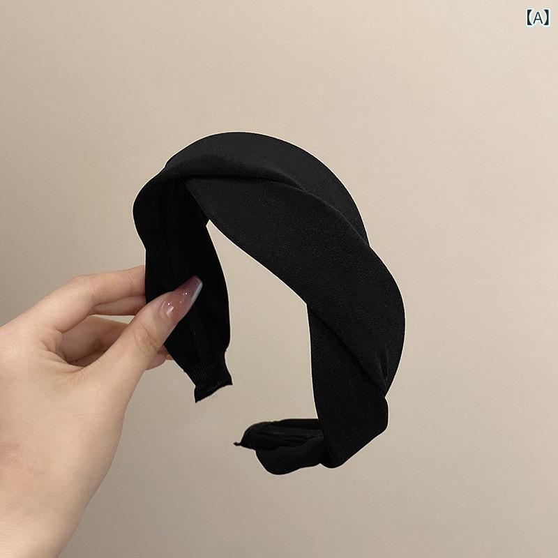ヘアゴム 女性用 麻花編み 頭箍 発卡 ヘアアクセサリー 復古 韓国スタイル 清新 かわいい ブラック 焦糖色 カーキ 藕紫 春 布製 手作り 高級感 ボリュームアップ 頭頂高め