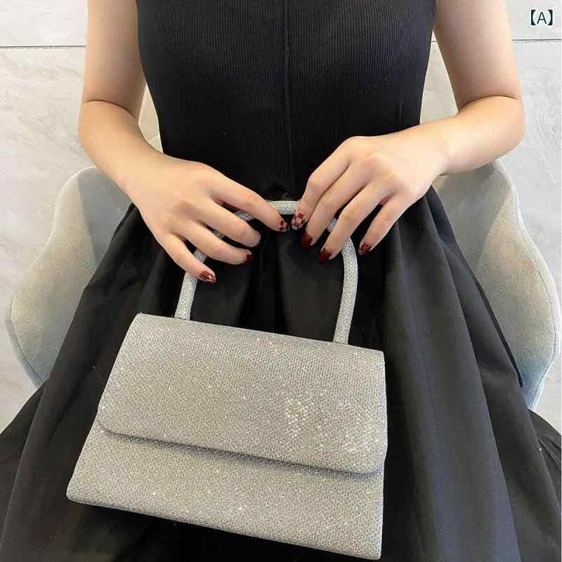 クラッチバッグ 女性用 小方包 手提 礼服 結婚式 誕生日 宴会 銀色 金色 ブラック 亮片 閃光 磁扣 横型 ポリエステル 中軟 都市 シンプル 日常使い 軽量 かわいい ミラーパーティー フォーマル クラッチバッグ 女性用 小型 ハンドバッグ