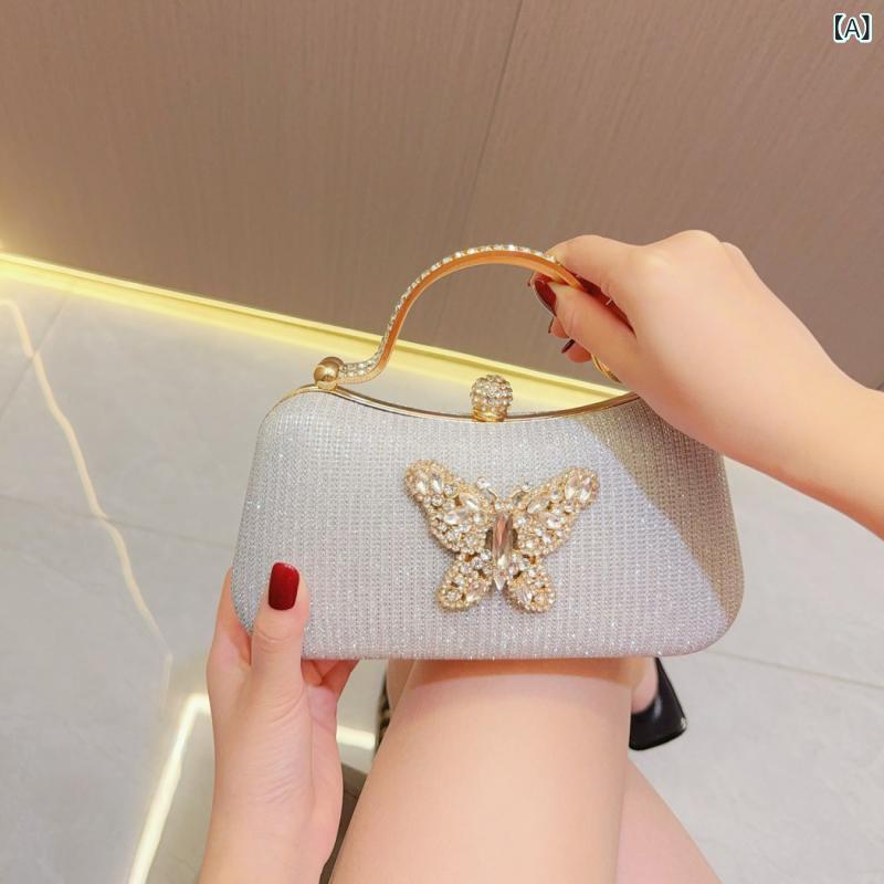 ハンドバッグ 女性用 礼服 手提 クラッチバッグ キルティング 枕型 ボックス型 都市 シンプル ミディアム硬度 オープン ポケット付き 金色 銀色 ブラック 婚礼 パーティー ディナー フォーマル 普段使い ポリエステル ジルコニア かわいい