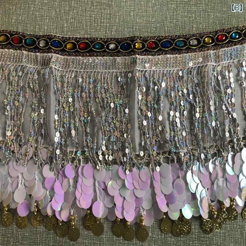 ベリーダンス 腰 chain 女性用 手作り ヒップスカーフ スパンコール フリンジ 腰巾...