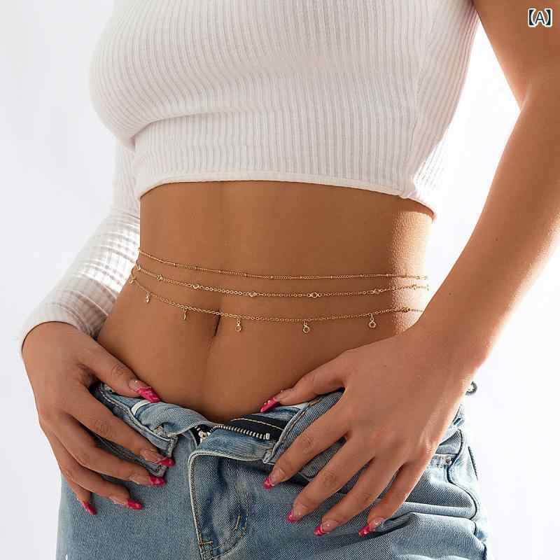 ウエストチェーン レディース 女性用 腰飾り ボディチェーン ファッシ...(4.0)