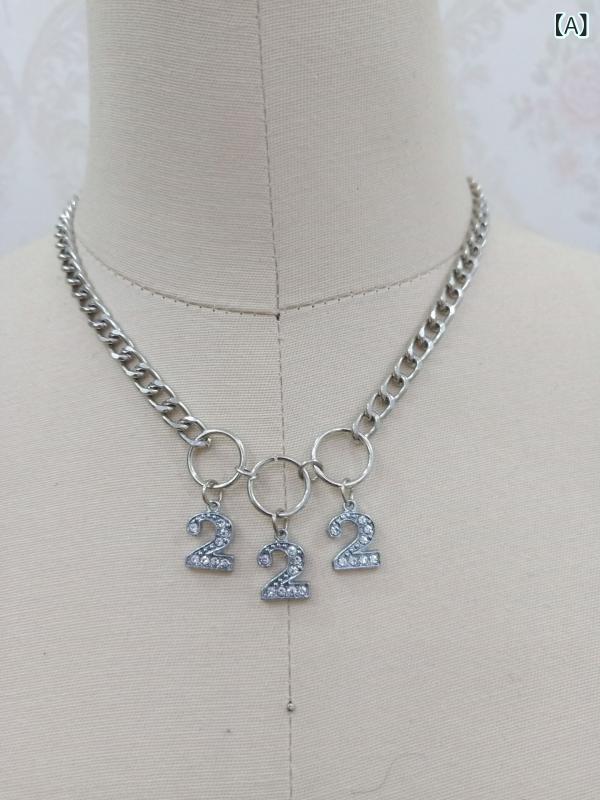 Necklaces, Braclets - レディース ネックレス ヒップホップ 数字 鎖骨チェーン ローマ数字 合金 竹節チェーン 幾何学 デザイン 水晶 細長 鎖骨ライン 軽量 伸縮性 ゴールド シルバー ピンクゴールド 欧米風 普段使い ギフト 春夏