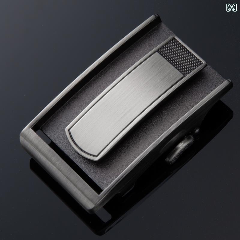 ・性別: メンズ・素材: 合金・タイプ: オートロック式バックル・留め具の種類: オートロック式・スタイル: 万能・おすすめシーン: ビジネス・カラー展開: ガンメタル（幅3.5cm）、ゴールド（幅3.5cm）