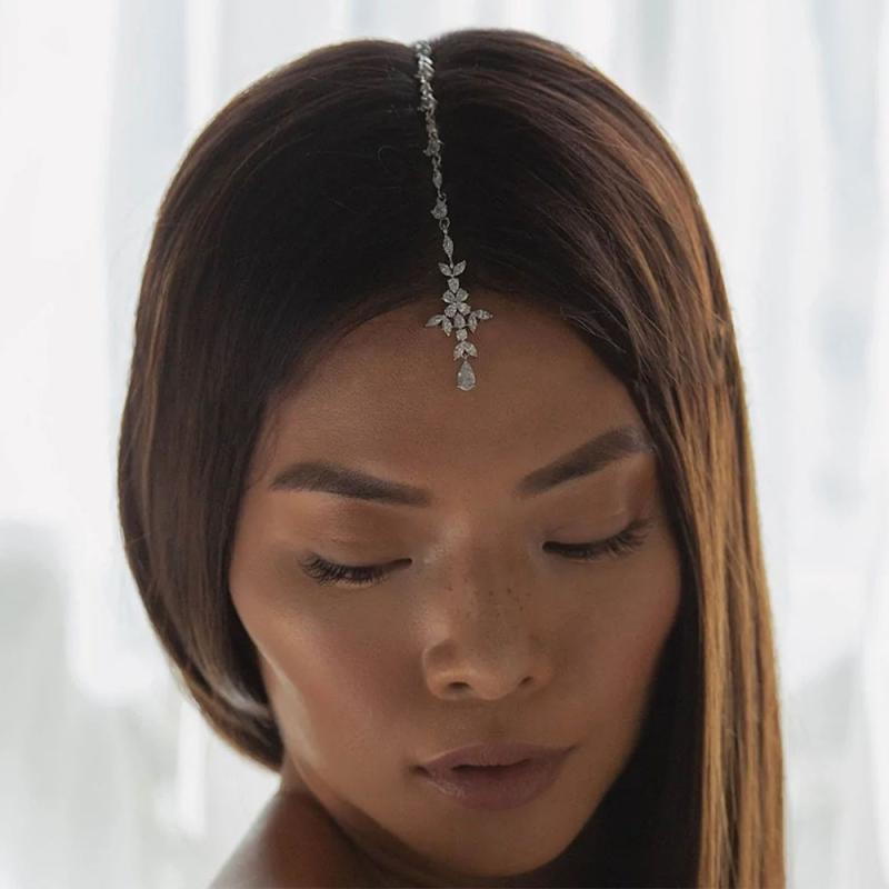 Other - ヘアアクセサリー 女性用 花型 ジルコニア 吊坠 ヘアピン 一文字 ピン 銀色 金色 春夏 花柄 植物モチーフ ファッション 日常使い 結婚式 ブライダル 通勤 軽量 電気メッキ加工