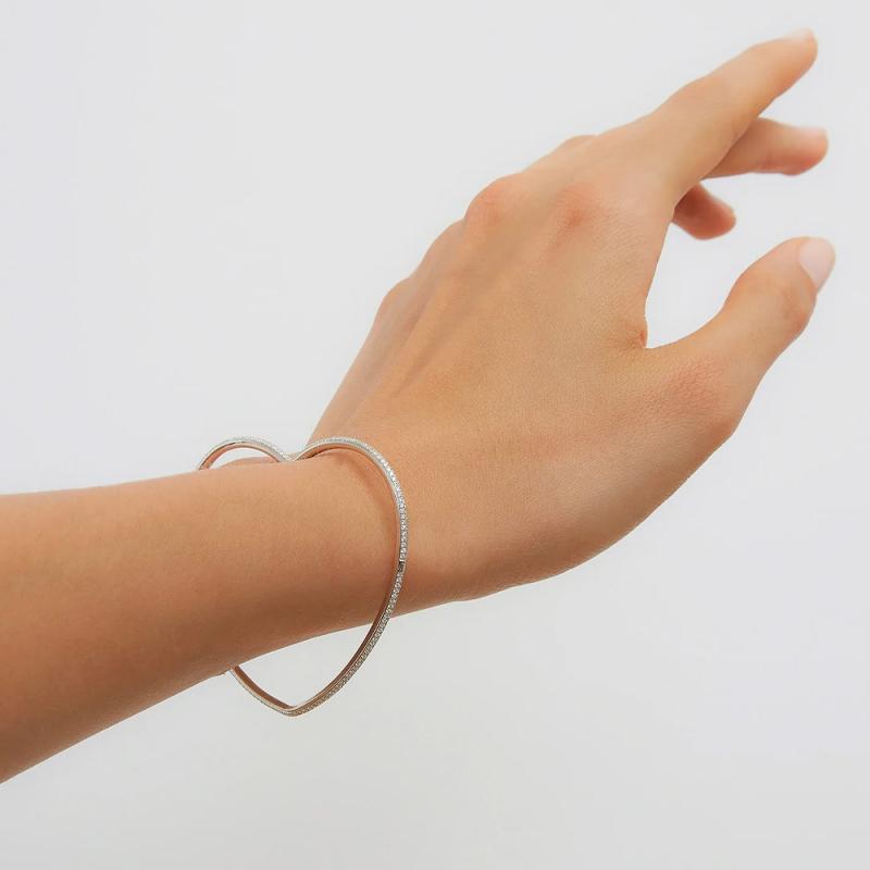 Necklaces, Braclets - ハンドメイド ハート ブレスレット 女性用 かわいい ハート型 ラインストーン 銀色 金色 調整可能 シンプル ファッション 通勤 普段使い 軽量 夏 2025年 トレンド アクセサリー 手元飾り ハートモチーフ