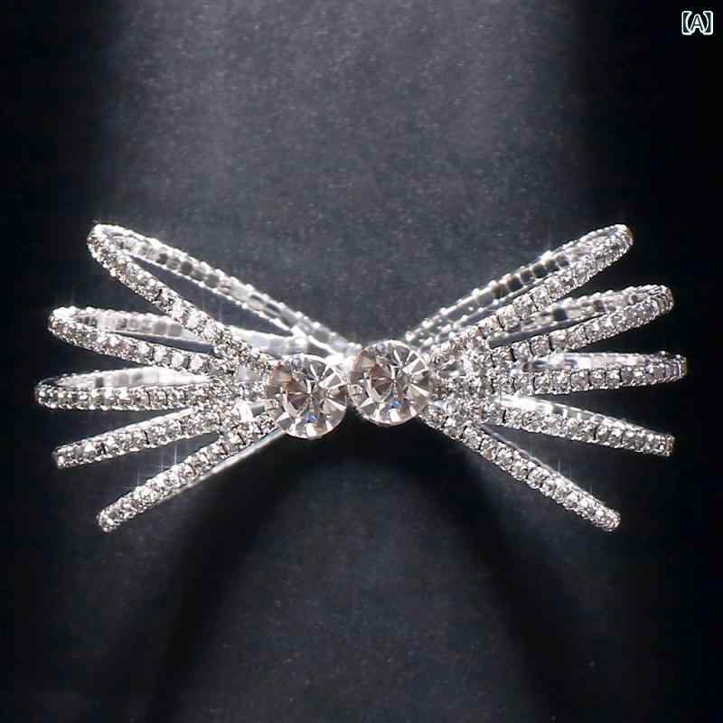Necklaces, Braclets - ハンドメイド ブレスレット 手首アクセサリー 女性用 レイヤード チェーン 水晶 ラインストーン 電気メッキ加工 銀色 金色 幾何学デザイン 秋冬 ファッション 通勤 軽量 レイヤリング 華奢 キラキラ スタイリッシュ