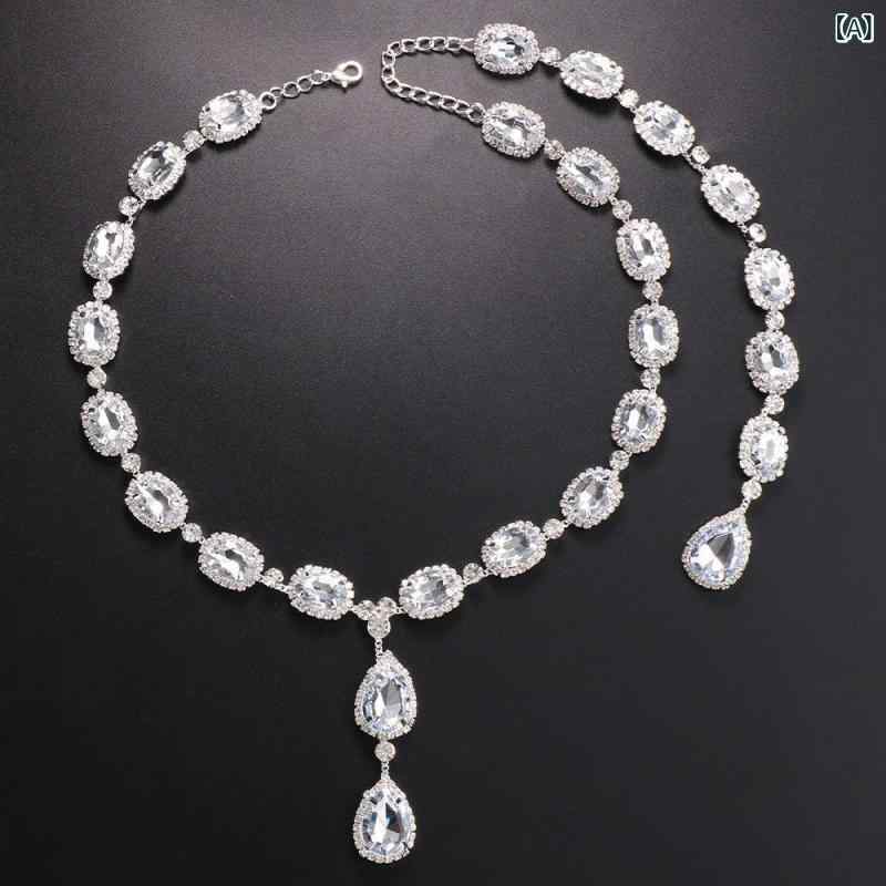 背中チェーン 新婦 婚礼 アクセサリー 水滴 チェーン 水晶 ラインストーン 背飾り 女性用 銀色 金色 合金 人工宝石 幾何学 デザイン 結婚式 ドレス 装飾 輝く 華やか 細身 軽量 独立パッケージ