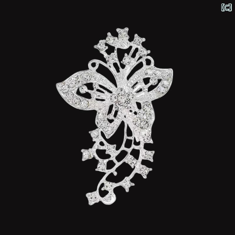 ブローチ 花 女性用 ファッション 服飾 アクセサリー 水晶 装飾 珍珠 ピン 花卉 花...