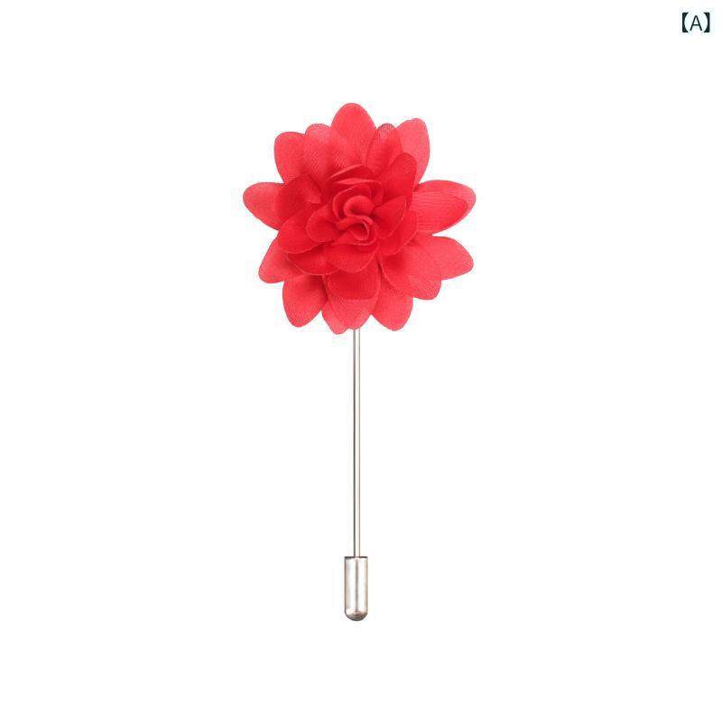 ブローチ ユニセックス 花 巻き 花卉 リボン 花びら 飾り シンプル ファッション 通勤用 男女兼用 アクセサリー 挿し込み式 手作り風 再生繊維 サテン 布 夏 装飾品