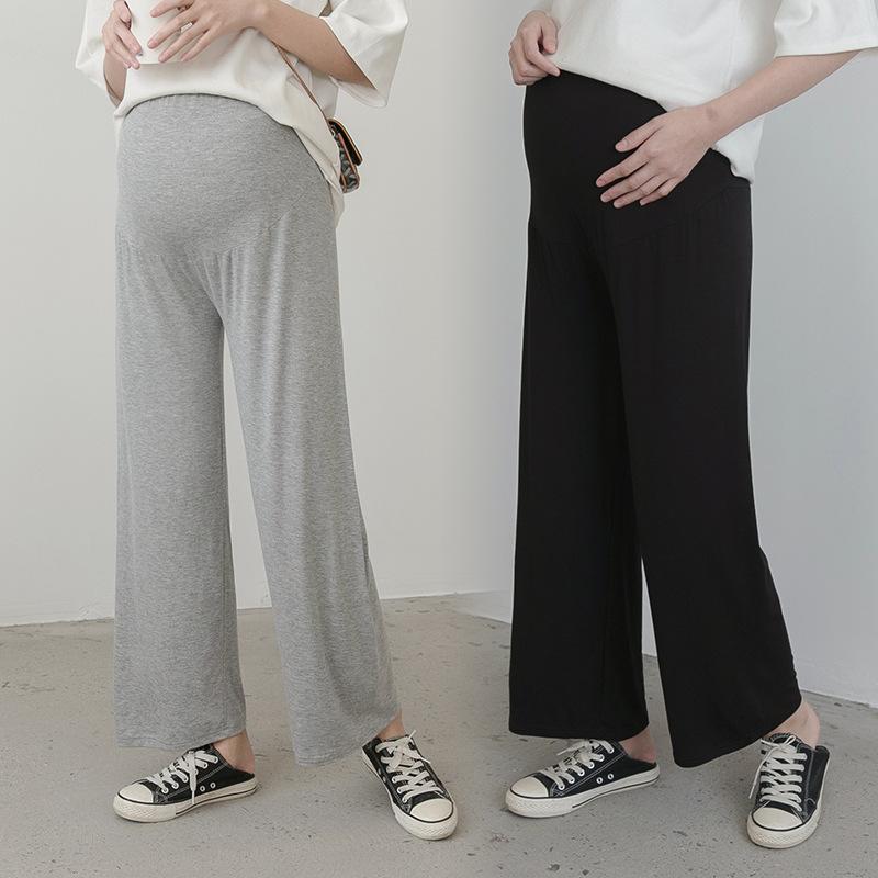 ・カテゴリ: ワイドパンツ・厚さ: 薄手・着丈: 九分丈・素材: モダール 90%-95%、スパンデックス 30%以下・機能: 妊婦帯（お腹サポート）・カラー展開: ライトグレー、ブラック・サイズ展開: M、L、XL、2XL、3XL、4XL、5XL・伸縮性: 高い・シルエット: ルーズフィット・スタイル: コンフォートカジュアル