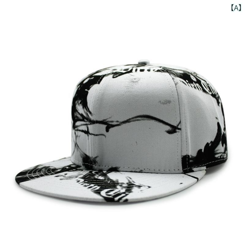 Cap - キャップ メンズ レディース 硬質トップ 綿 棒球帽 韓風 煙霧プリント 長檐 鴨舌帽 曲線つば 長めつば 休日用 防晒 遮陽 通気性 夏 春夏 ファッション OL 通勤 カジュアル シンプル 百搭 形状パターン