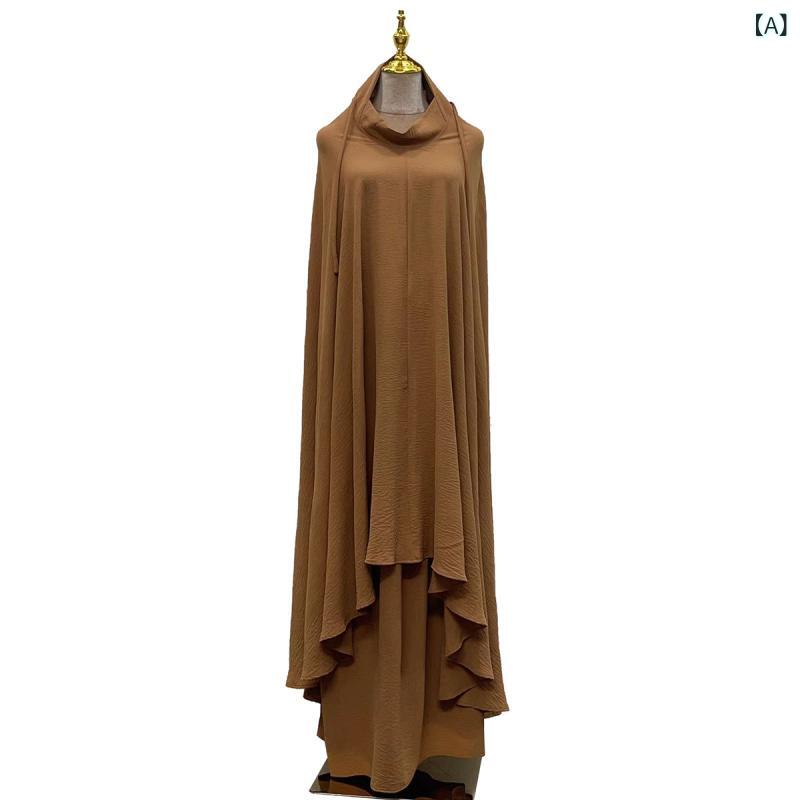 Tunics - ワンピース レディース 春夏 セットアップ 2点セット 波浪柄 切り替え 長袖 蝙蝠袖 長スカート ゆったり ルーズ 快適 休闲 スタイル ポリエステル 系帯 デザイン ベーシック カジュアル 普段使い コットンライク 柔らか素材 伸縮性 吸湿速乾 軽量