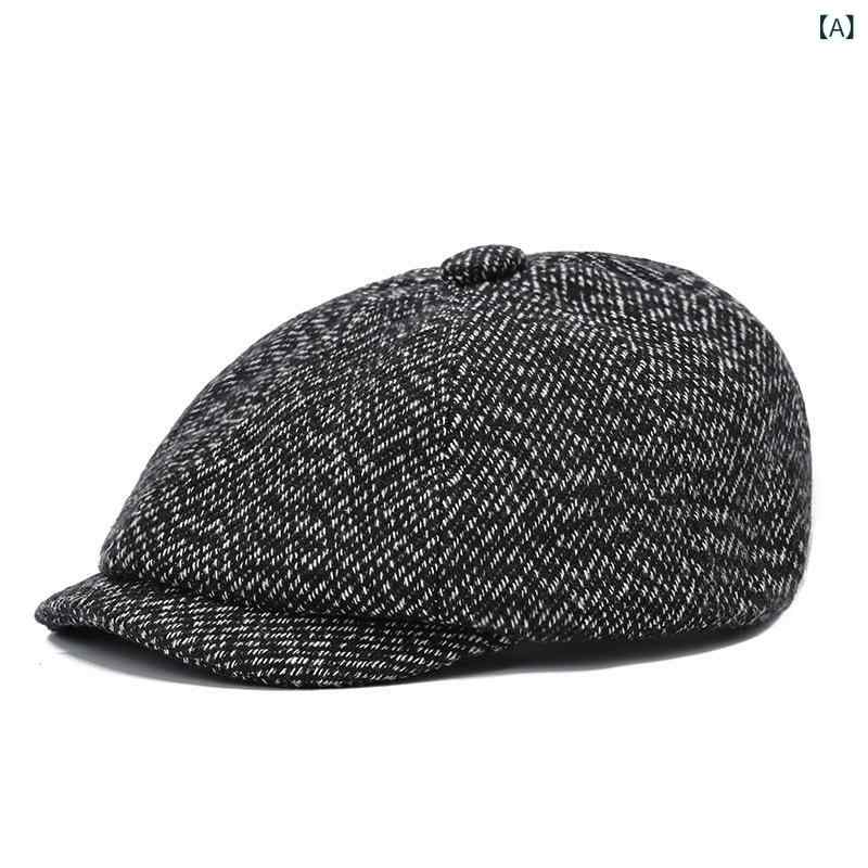 ・カテゴリ: 八角帽・スタイル: カジュアル・主な素材: 綿51-60%・帽頂形状: 丸型・帽檐形状: 短檐・カラー展開: ブラック、ブラウン、グレー・サイズ展開: M・機能: 保温、防風・加工: サテン内張り