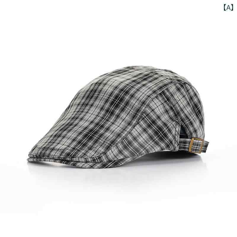 ・カテゴリ: ベレ帽・スタイル: シンプル・主素材: 綿51-60%、ポリエステル21-30%・帽頂: 円錐形・帽檐: 短檐・カラー展開: グレー、赤、紺、カーキ・サイズ: 調整可能・機能: 遮陽・流行要素: 幾何学