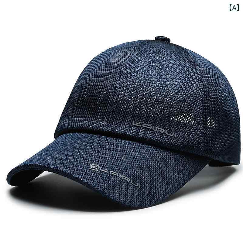 For Women - サマーハット メンズ レディース 棒球帽 鴨舌帽 網 透気 防晒 遮陽 釣魚 アウトドア 軽量 調整可能 ポリエステル ブルー ブラック ホワイト グレー 夏 春夏