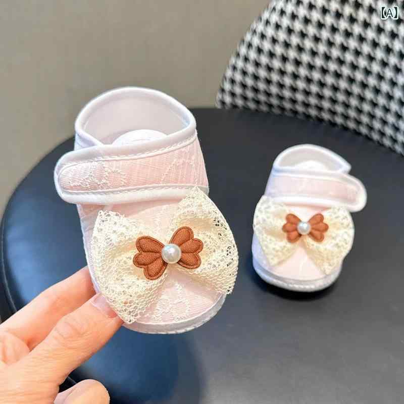 ベビーシューズ 女の子用 新生児 歩行前 ソフトソール 布靴 かわいい プリンセス ...