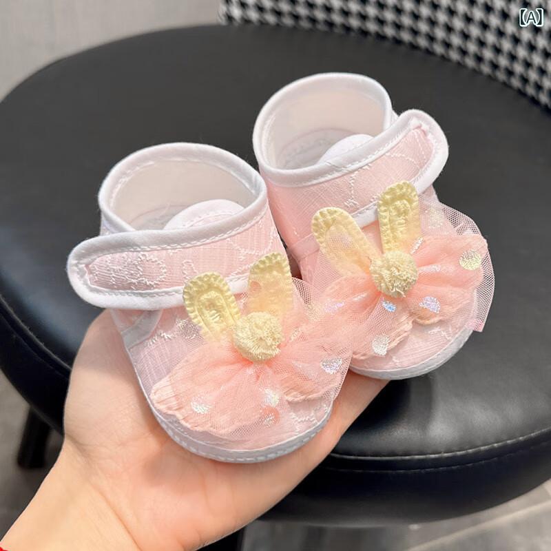 ベビー 女の子 靴 プリンセスシューズ 歩き始め 赤ちゃん 靴 レディースキッズ レース ソフトソール コットン 布 靴 ピンク 杏黄 グリーン 防滑 魔術貼 春秋 かわいい カートゥーン プリンセス スタイル 伸縮性 通気性 軽量 室内履き 屋外履き