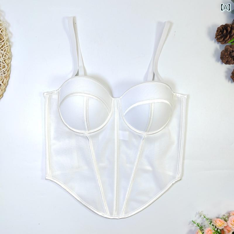 トップス 女性用 チューブトップ 背中開き 魚骨コルセット セクシー ...(4.0)