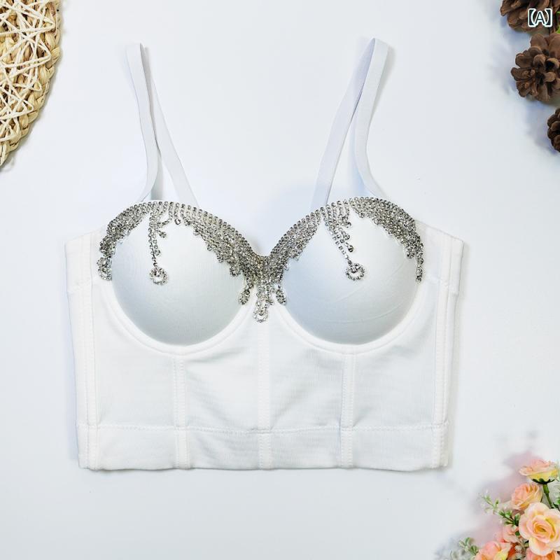 Camisoles - 抹胸 女性用 塑身 ワイヤー入り セクシー ガーター チューブトップ 外穿 透気 集める 上托 美背 防走光 快適 定型 泳布 ポリエステル 3/4カップ 上薄下厚 ホワイト ブラック レッド ピンク パープル ベージュ イエロー ローズ 夏 及腰