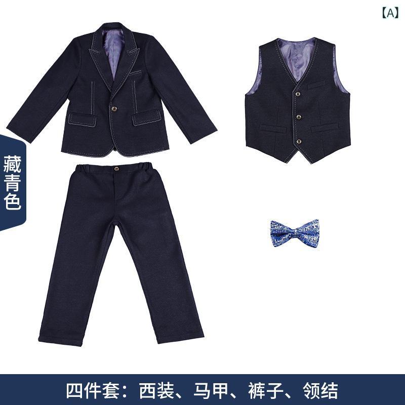 スーツ キッズ 男の子 秋冬 フォーマル セットアップ 長袖 ジャケット パンツ ストライプ 発表会 演奏会 結婚式 七五三 卒園式 入学式 1歳 誕生会 お呼ばれ イングランド風 シック