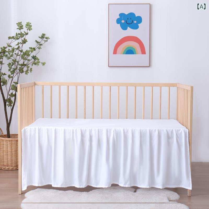 Rakuten - 子供用 ベッドスカート 純色 白色 フリル 防塵 防滑 ベッドパッド 保護カバー 化繊 活性染色 流蘇 レース 子供ベッド ベッドカバー 寝室用品