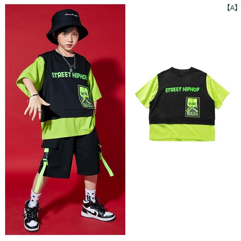 キッズ 男児 女児 ダンス 衣装 セット ストリートダンス ヒップホップ 夏 秋冬 ゆ...