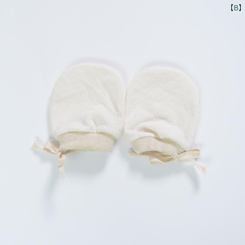 ベビー手套 男女兼用 純綿 薄手 春夏 秋用 メッシュ 透気 防抓傷 指カバー かわい...