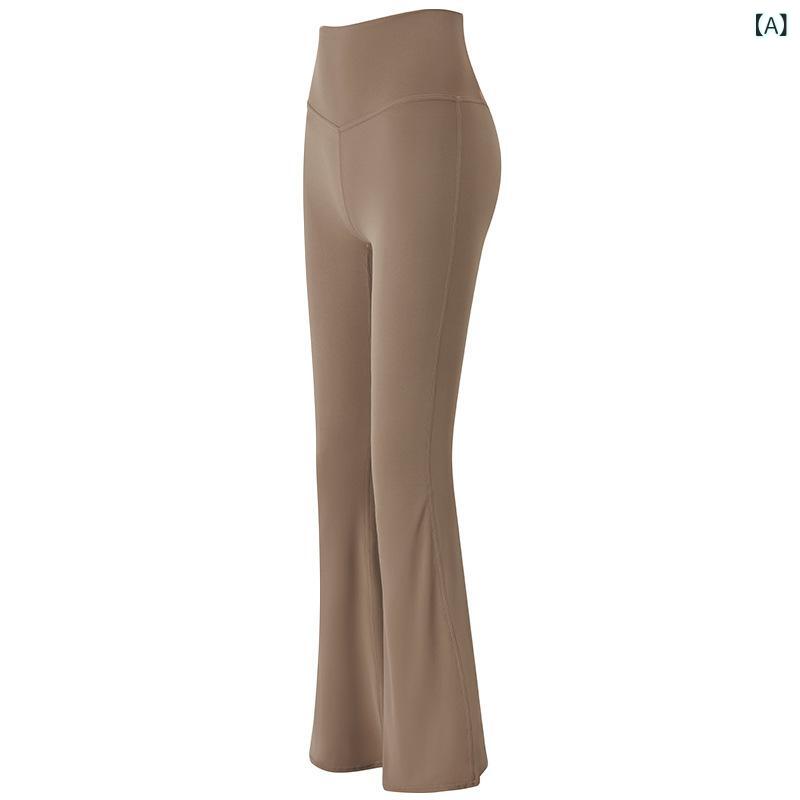 Pants - レディース ハイウエスト ヨガパンツ 提臀 タイト 外履き 春夏 秋冬 ロングパンツ フラワード ミラーパンツ レギンス 運動 レジャー フィットネス ランニング サイクリング 接触冷感 吸湿速乾 伸縮性 ナイロン スパンデックス 混紡 ココアカラー ブ