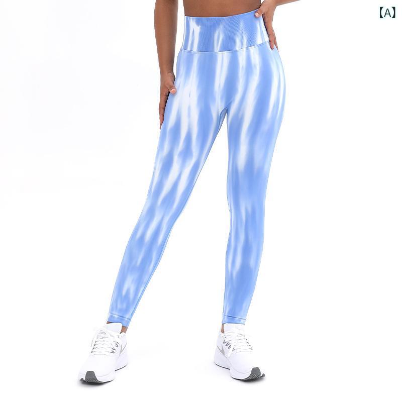 Pants - レディース ヨガパンツ 高腰 収腹 ヒップアップ 運動 フィットネス 吸湿速乾 接触冷感 ナイロン混紡 九分丈 タイト 天藍色 ブラウン レッド ミスティブルー グリーン ブルー グレー 春夏 カジュアル アウトドア 普段使い 伸縮性 軽量 女性用 下半