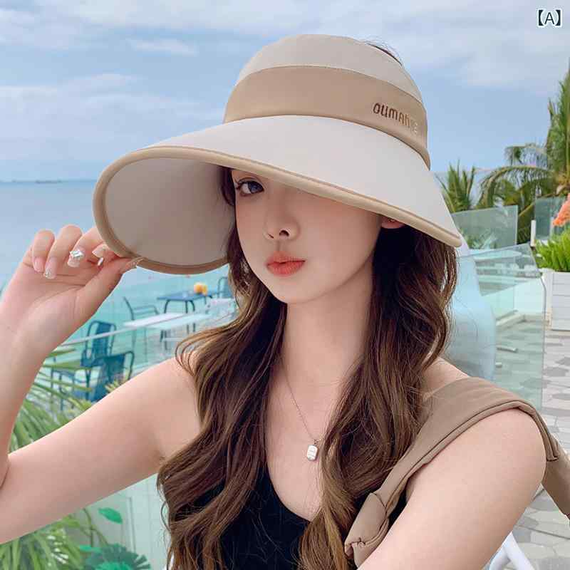 For Women - レディース 夏 防晒帽 遮阳帽 大檐帽 ポニーテール対応 紫外線カット 顔隠し フィッシャーマン 透気性 防風 通勤 普段使い ファッション カジュアル ポリエステル ブラック 米白 カーキ ピンク ブルー
