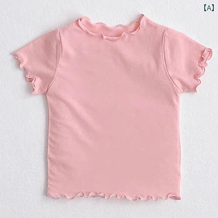 女の子 トップス 短袖 Tシャツ キッズ ベビー 女児 夏季 薄手 綿 吸湿速乾 柔らか...